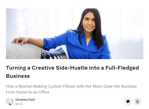 Interview by Generation Si! Turning a Creative Side-Hustle into a Full-Fledged Business