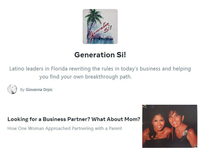 Interview by Generation Si! Looking for a Business Partner? What about Mom?