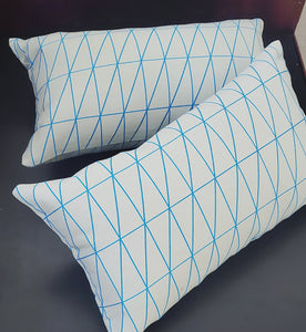 Maharam Bright Angle Cyan pillow Jaspid studio