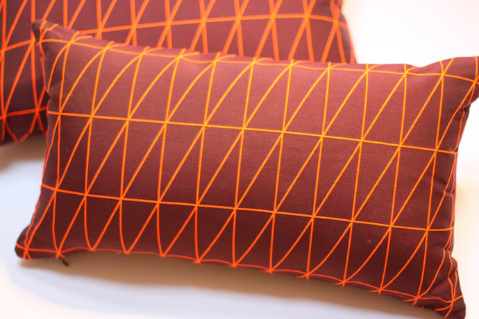 Maharam Bright Angle Tangerine Pillow Jaspid studio