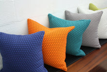 Load image into Gallery viewer, Designtex Loop to Loop Blueberry retro pillow Jaspid Studio