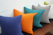 Load image into Gallery viewer, Designtex Loop to Loop Blueberry retro pillow