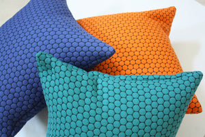 Designtex Loop to Loop Blueberry retro pillow Jaspid Studio