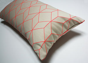 Maharam Bright Cube Coral Pillow Jaspid studio