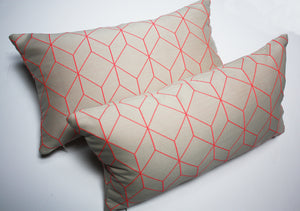 Maharam Bright Cube Coral Pillow Jaspid studio