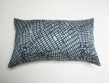 Load image into Gallery viewer, Luna textile, Blue Urban Grid Pillow Jaspid Studio