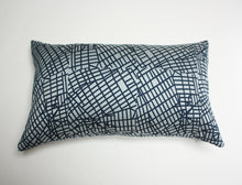 Cargar imagen en el visor de la galería, Luna textile, Blue Urban Grid Pillow