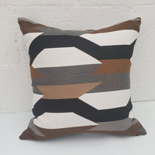 Load image into Gallery viewer, Decorative pillow with geometric pattern on a white background