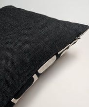 Load image into Gallery viewer, Black textured cushion on a white surface