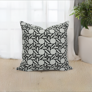 Black and White weave Pillow Jaspid Studio