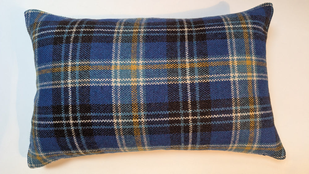 Maharam plaid Cobalt Pillow