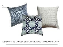 Load image into Gallery viewer, Luna textile, Blue Urban Grid Pillow Jaspid Studio