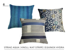 Load image into Gallery viewer, Knoll Ikat Stripe Atlantic Pillow Jaspid Studio