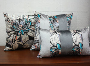 Gray Velvet Pillow Jaspid Studio