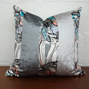 Gray Velvet Pillow Jaspid Studio