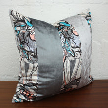 Load image into Gallery viewer, Gray Velvet Pillow Jaspid Studio