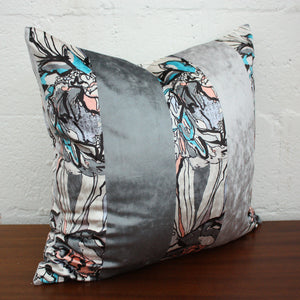 Gray Velvet Pillow Jaspid Studio