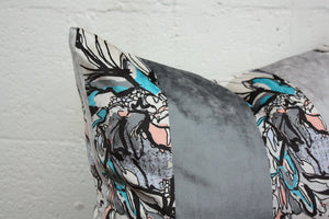 Gray Velvet Pillow Jaspid Studio