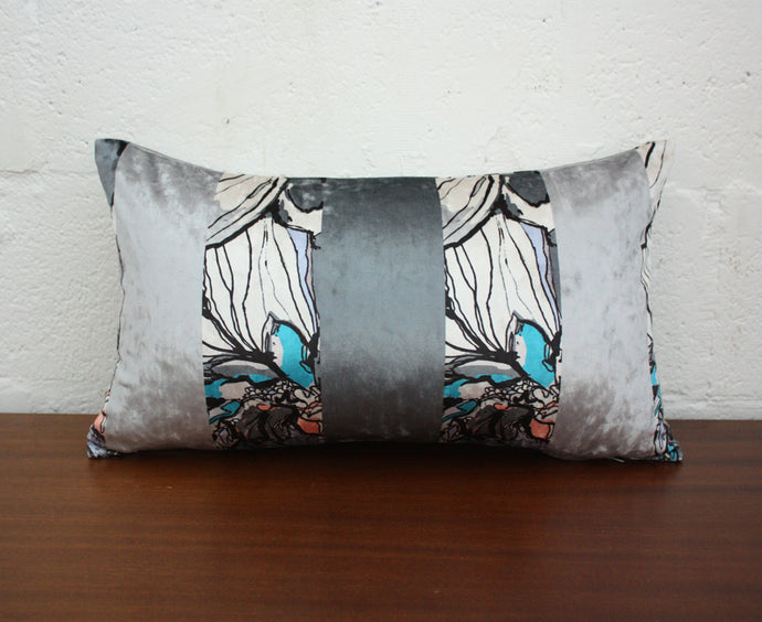 Gray Velvet Pillow Jaspid Studio