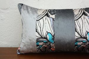 Gray Velvet Pillow Jaspid Studio
