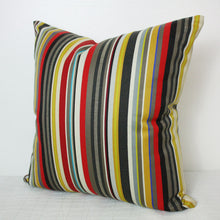 Cargar imagen en el visor de la galería, Maharam Paul Smith Ottoman Stripe Brass pillow Jaspid studio
