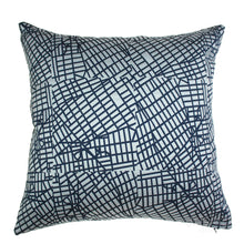 Load image into Gallery viewer, Luna textile, Blue Urban Grid Pillow Jaspid Studio