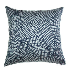 Load image into Gallery viewer, Luna textile, Blue Urban Grid Pillow