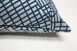 Luna textile, Blue Urban Grid Pillow