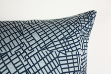 Load image into Gallery viewer, Luna textile, Blue Urban Grid Pillow Jaspid Studio