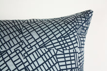 Cargar imagen en el visor de la galería, Luna textile, Blue Urban Grid Pillow