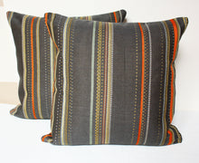 Load image into Gallery viewer, Maharam Paul Smith Point Slate and mandarin pillow