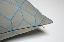 Load image into Gallery viewer, bright cube blue pillow