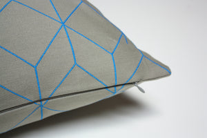 bright cube blue pillow