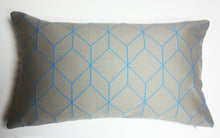 Load image into Gallery viewer, bright cube blue pillow
