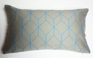bright cube blue pillow