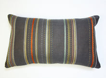 Load image into Gallery viewer, Maharam Paul Smith Point Slate and mandarin pillow